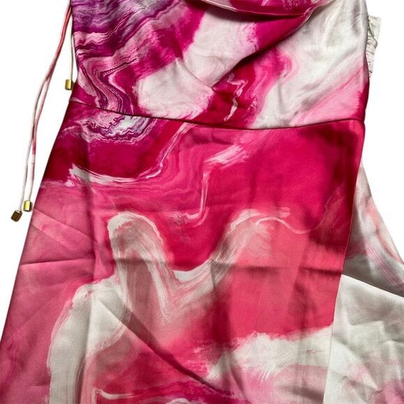 NWT Retrofete Ariella Silk Mini Dress XS Pink‎ Marble Party Cocktail - Picture 5 of 10